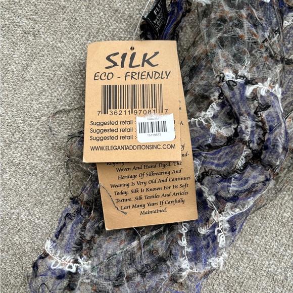 ✨FLEURS HANDWOVEN ECO-FRIENDLY NATURAL SILK SCARF BY ELEGANT ADDITIONS - NWT - Picture 6 of 10